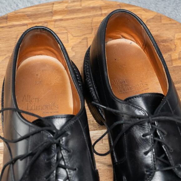 ALLEN EDMONDS HILLCREST BLACK MADE IN U.S.A. BICYCLE TOE SHOES SIZE 9.5 D - Picture 8 of 11